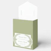 Olive Green French Flourish Frame Wedding フェイバーボックス (オープン)