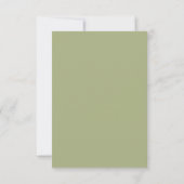 Olive Green French Flourish Frame Wedding 出欠カード (裏面)