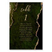Olive Green Gold Agate Wedding テーブルナンバー (裏面)