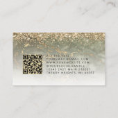 Olive Green Gold Marble Eyes QR Code Microblading 名刺 (裏面)
