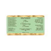 Olive Green & Gold Small Dropper Bottle Label  ラベル (正面)