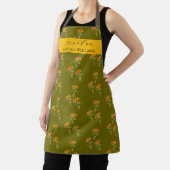 Olive Green Grandma stylish floral pattern apron エプロン (インサイチュ)