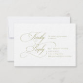 Olive Green "H" Monogram Wedding RSVP Card (正面)