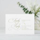 Olive Green "H" Monogram Wedding RSVP Card (スタンド正面)