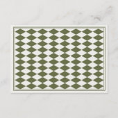 Olive Green Harlequin Checkered Bridal Registry エンクロージャーカード (裏面)