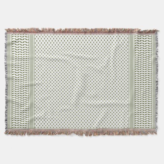 Olive Green Keffiyeh スローブランケット (正面)