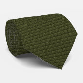 Olive Green Knitted Fabric ネクタイ (ロール)