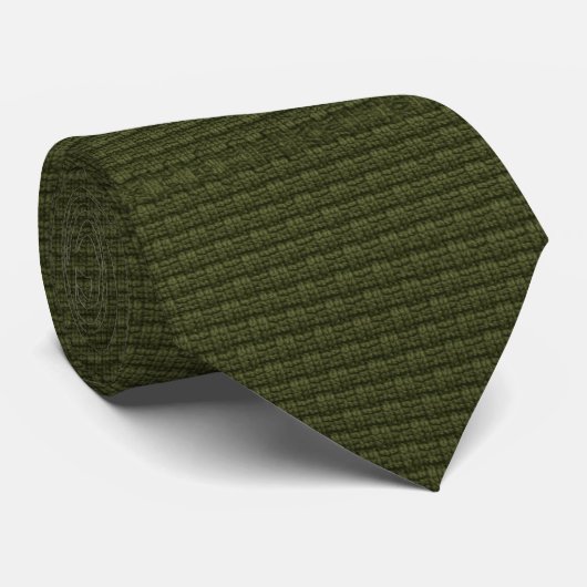 Olive Green Knitted Fabric ネクタイ (ロール)
