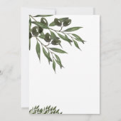 olive green leaf branch and Lemon wedding 招待状 (裏面)