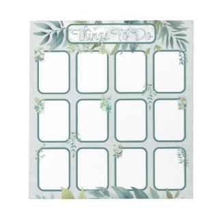 Olive Green Leaves To do List with sections ノートパッド