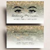 Olive Green Marble Gold Glitter Eyes Microblading 名刺