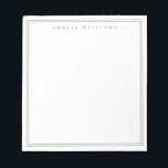 Olive Green Minimalist Monogram ノートパッド<br><div class="desc">Create your own personalized notepad with monogram name in elegant chic typography and olive green line border design.</div>