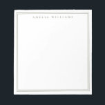 Olive Green Minimalist Monogram ノートパッド<br><div class="desc">Create your own personalized notepad with monogram name in elegant chic typography and olive green line border design.</div>