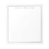 Olive Green Minimalist Monogram ノートパッド (正面)