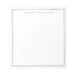 Olive Green Minimalist Monogram ノートパッド