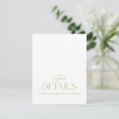 Olive Green Minimalist Wedding Information Card  出欠カード (スタンド正面)