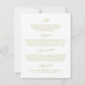 Olive Green Minimalist Wedding Information Card  出欠カード (裏面)