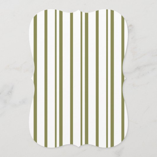 Olive Green Modern Die-Cut Table Number 招待状 (裏面)