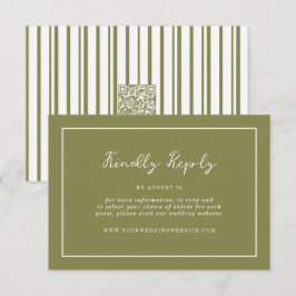 Olive Green Modern Online RSVP Card エンクロージャーカード