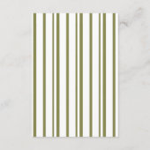 Olive Green Modern Wedding Details Card エンクロージャーカード (裏面)