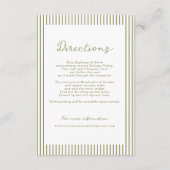 Olive Green Modern Wedding Directions Card エンクロージャーカード (正面)