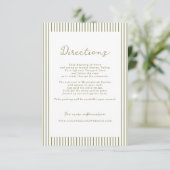 Olive Green Modern Wedding Directions Card エンクロージャーカード (スタンド正面)