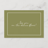 Olive Green Modern Wedding RSVP Card エンクロージャーカード (裏面)