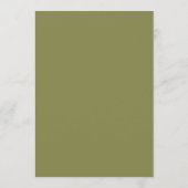 Olive Green Modern Wedding Table Number 招待状 (裏面)