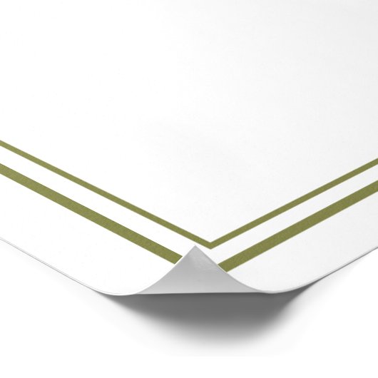 Olive Green Modern Wedding Welcome Sign ポスター (角)