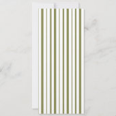 Olive Green Monogram Long Wedding Menu Card 招待状 (裏面)