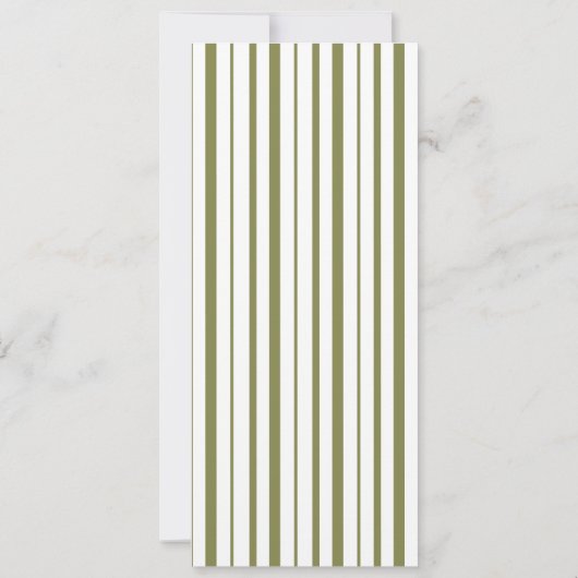 Olive Green Monogram Long Wedding Menu Card 招待状 (裏面)