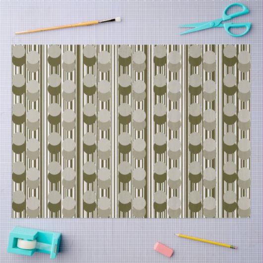 Olive Green Party Confetti and Tinsel Pattern  薄葉紙 (クラフト)