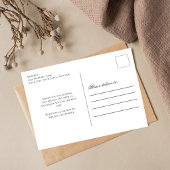 Olive Green Photo Wedding Thank You Postcard ポストカード