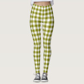 Olive Green Plaid Gingham レギンス (正面)