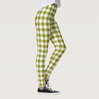 Olive Green Plaid Gingham レギンス