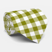 Olive Green Plaid Gingham Neck Tie ネクタイ (ロール)