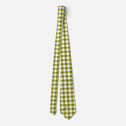 Olive Green Plaid Gingham Neck Tie ネクタイ (裏面)