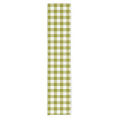 Olive Green Plaid Gingham Table Runner ショートテーブルランナー (正面)