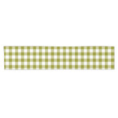 Olive Green Plaid Gingham Table Runner ショートテーブルランナー (横)