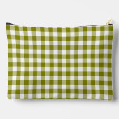 Olive Green Plaid Personalized アクセサリーポーチ (裏面)