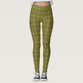 Olive Green Plaid Retro Color レギンス