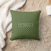 Olive Green Polka Dots Pattern With Custom Name クッション (ブランケット)