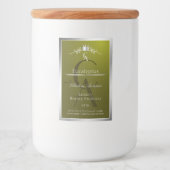 Olive Green Product Label Silver Frame Monogram フードラベル (正面)