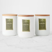 Olive Green Product Label with Gold Frame Monogram フードラベル (ボトル)