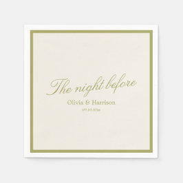 Olive Green Rehearsal Dinner Napkins スタンダードカクテルナプキン