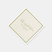 Olive Green Rehearsal Dinner Napkins スタンダードカクテルナプキン (角)