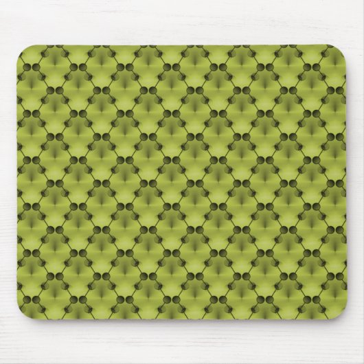 Olive Green Retro Funk Circles Mousepad マウスパッド (正面)