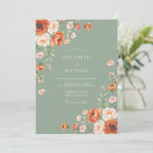 Olive Green Rustic Autumnal Wedding 招待状 (スタンド正面)