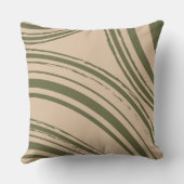Olive Green Sand Wave Circles クッション (裏面)