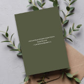 Olive Green Script Wedding RSVP QR Code Card エンクロージャーカード